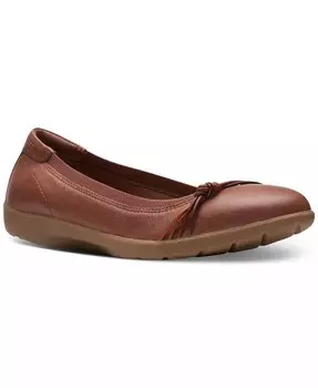 Женские комфортные туфли на плоской подошве Meadow Rae с узлом Clarks, коричневый