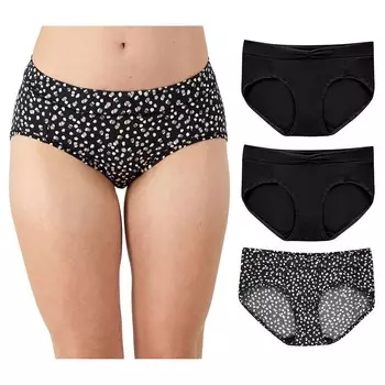 Женские комплекты роскошных бикини Maidenform из 3 штук на каждый день DM3TBK, цвет Black Black Moondot