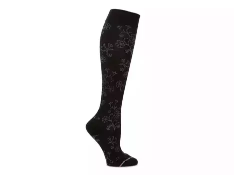 Женские компрессионные гольфы Floral Dr. Motion, Black/Grey Floral Print