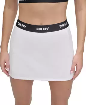 Женские компрессионные шорты-юбка Balance с логотипом на поясе DKNY, белый
