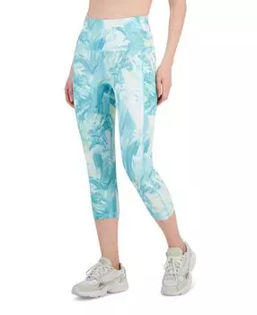 Женские компрессионные укороченные леггинсы с принтом и боковыми карманами ID Ideology