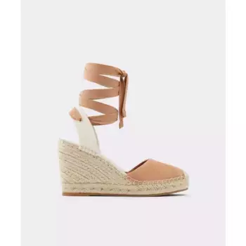 Женские коричневые кожаные эспадрильи на танкетке с круглым носком Aldo, светло-коричневый