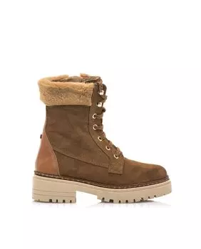 Женские коричневые кожаные ботильоны с меховой отделкой Mustang, коричневый