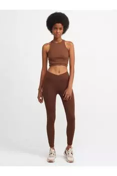 Женские коричневые леггинсы с поясом 7935 Dilvin, коричневый