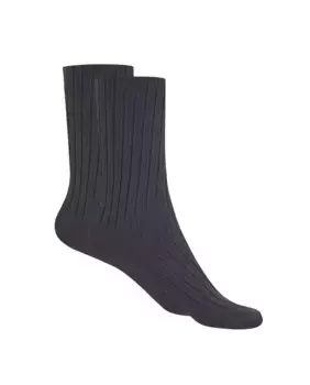 Женские короткие бамбуковые носки в рубчик - не стягивающая манжета Punto Blanco, темно-серый