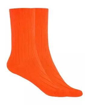 Женские короткие бамбуковые носки в рубчик - неузкие манжеты Punto Blanco, оранжевый