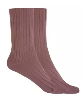 Женские короткие бамбуковые носки в рубчик - неузкие манжеты Punto Blanco, коричневый