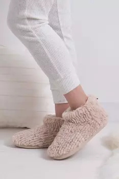 Женские короткие ботильоны из искусственного меха Totes, бежевый