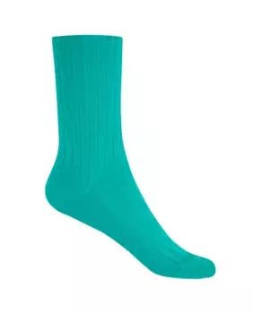 Женские короткие носки из бамбука с рубчиком - манжета не давит. Производство Испания Punto Blanco, зеленый