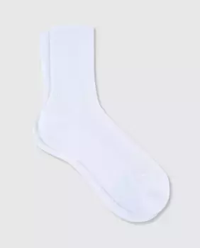 Женские короткие носки из мерсеризованного и ребристого хлопка - Антиаллергенные Punto Blanco, белый
