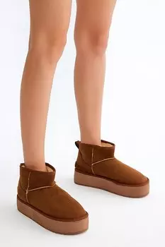 Женские короткие замшевые ботинки удобной посадки из глины TONNY BLACK