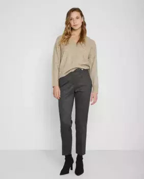 Женские костюмные брюки прямого кроя с центральной резинкой Trucco, серый