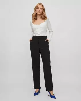 Женские костюмные брюки с завышенной талией Vila, черный