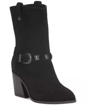 Женские ковбойские ботинки Sogn на устойчивом каблуке с пряжкой Lucky Brand, черный