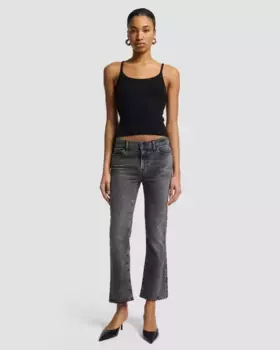 Женские ковбойские джинсы до щиколотки Daisy Ankle Boot средней высоты 7 For all mankind, черный