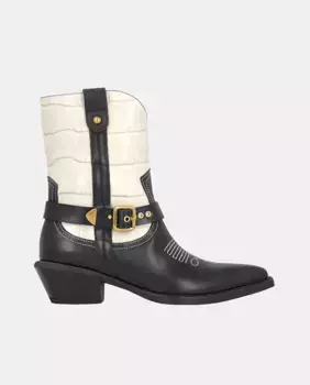 Женские ковбойские кожаные ботильоны Tex Pinko, черный