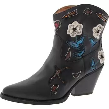 Женские ковбойские сапоги Roslyn Flower из искусственной кожи с вышивкой, в стиле вестерн Zodiac, цвет black synthetic