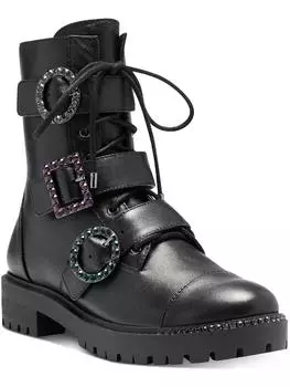 Женские кожаные армейские ботинки Kirlah с пряжкой Jessica Simpson, черный