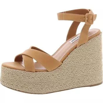 Женские кожаные эспадрильи Lulah с ремешком на щиколотке Steve Madden, цвет cognac leather