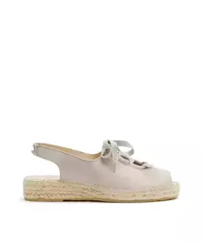 Женские кожаные эспадрильи на плоской подошве со шнурками CASTELL MENORCA, серый