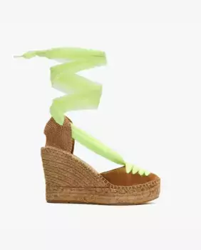 Женские кожаные эспадрильи на танкетке горчичного цвета star love, горчичный