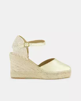 Женские кожаные эспадрильи на танкетке Latouche, золотой