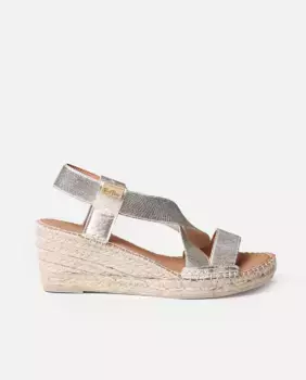 Женские кожаные эспадрильи на танкетке на резинках Toni Pons, золотой