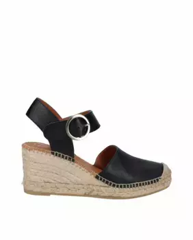 Женские кожаные эспадрильи на танкетке с пряжкой Viguera, черный