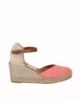 Женские кожаные эспадрильи на танкетке с браслетом Viguera, цвет Salmn