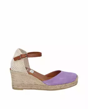 Женские кожаные эспадрильи на танкетке с браслетом Viguera, сиреневый