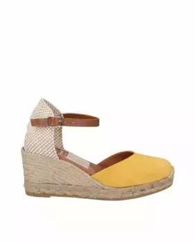 Женские кожаные эспадрильи на танкетке с браслетом Viguera, жёлтый