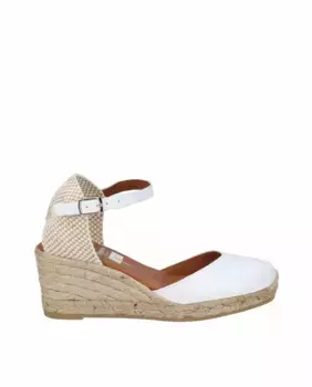 Женские кожаные эспадрильи на танкетке с браслетом Viguera, белый