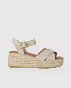 Женские кожаные эспадрильи на танкетке с пряжкой Chika10, золотой