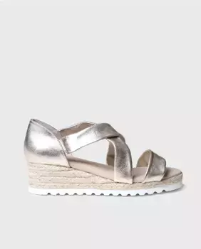 Женские кожаные эспадрильи на танкетке с пряжкой Toni Pons, золотой