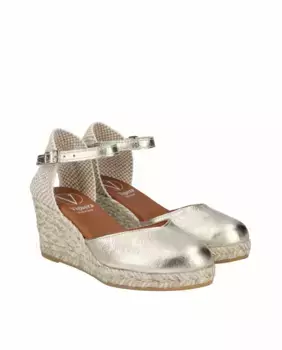 Женские кожаные эспадрильи на танкетке Viguera, золотой