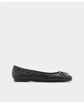 Женские кожаные балетки черного цвета с круглым носком Aldo, черный