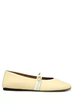 Женские кожаные балетки le chouchou цвета слоновой кости Jacquemus