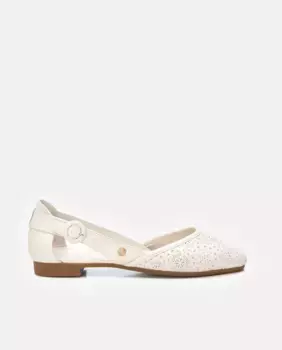 Женские кожаные балетки на резиновой подошве Carmela, белый