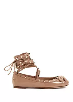 Женские кожаные балетки powder trock Valentino Garavani