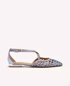 Женские кожаные балетки с острым носком и косичками на подъеме Gioseppo, синий