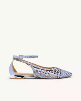 Женские кожаные балетки с острым носком и резиновой подошвой Gioseppo, синий