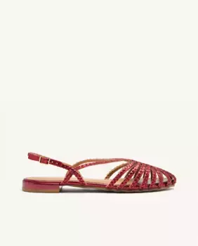 Женские кожаные балетки с открытой спиной Gioseppo, цвет Burdeos