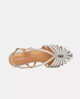 Женские кожаные балетки с открытой спиной Gioseppo, серебряный