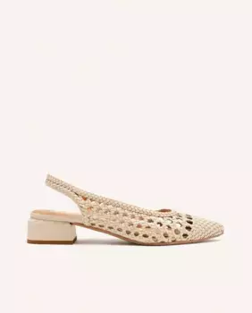 Женские кожаные балетки с открытой спиной и средним каблуком Gioseppo, белый