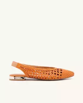 Женские кожаные балетки с плетением и мягкой латексной стелькой Gioseppo, оранжевый