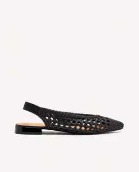 Женские кожаные балетки с плетением и мягкой стелькой Gioseppo, черный