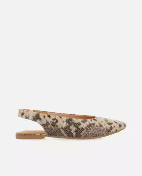 Женские кожаные балетки с пяткой и змеиным принтом Gioseppo, цвет Estampado