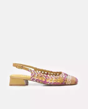 Женские кожаные балетки с застежкой-пряжкой Carmela, жёлтый