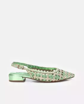 Женские кожаные балетки с застежкой-пряжкой Carmela, зеленый