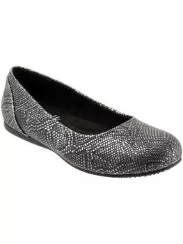 Женские кожаные балетки Sonoma с мягкой стелькой SoftWalk, цвет black/snake